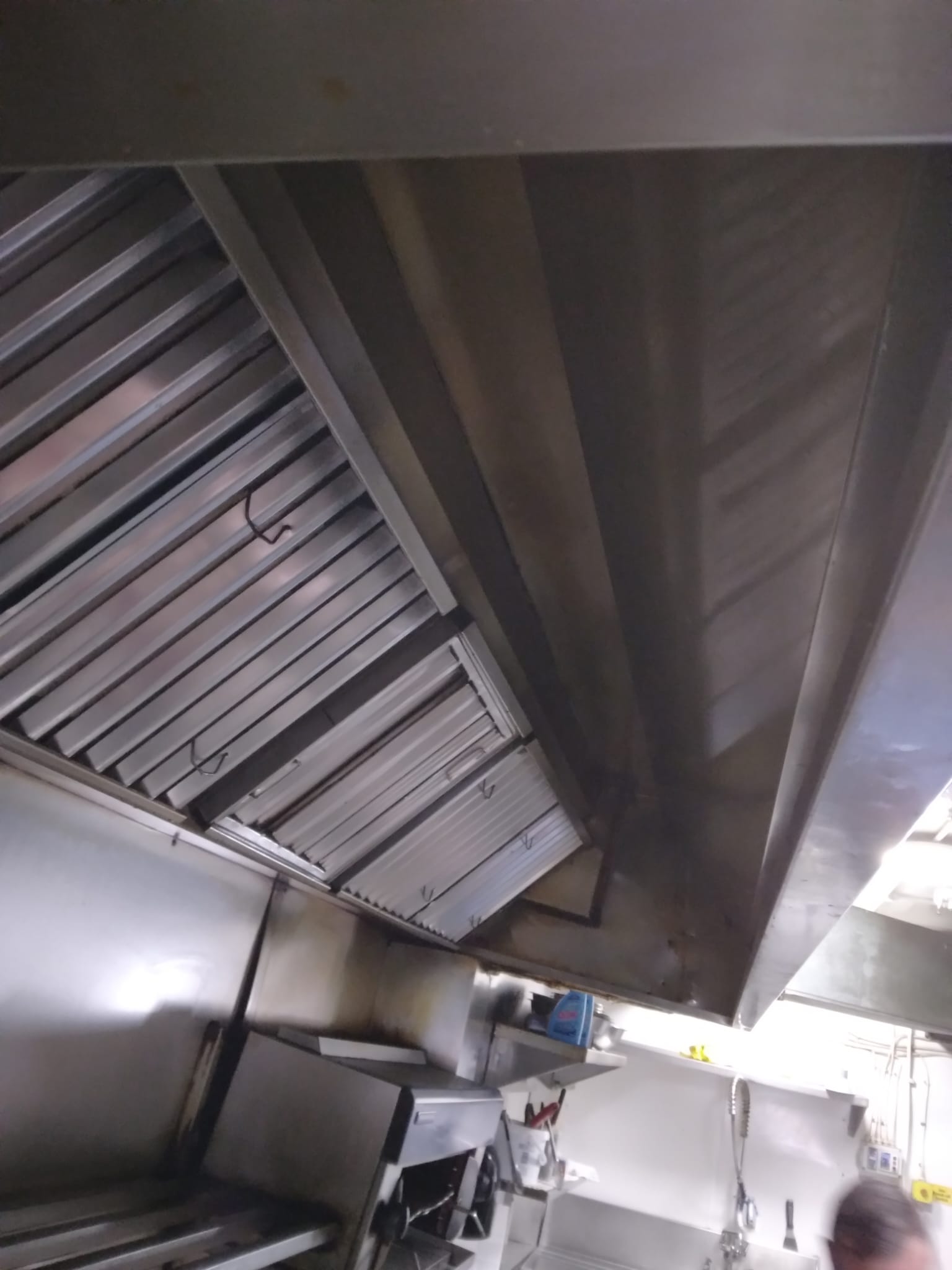 Commercial air ducts being cleaned