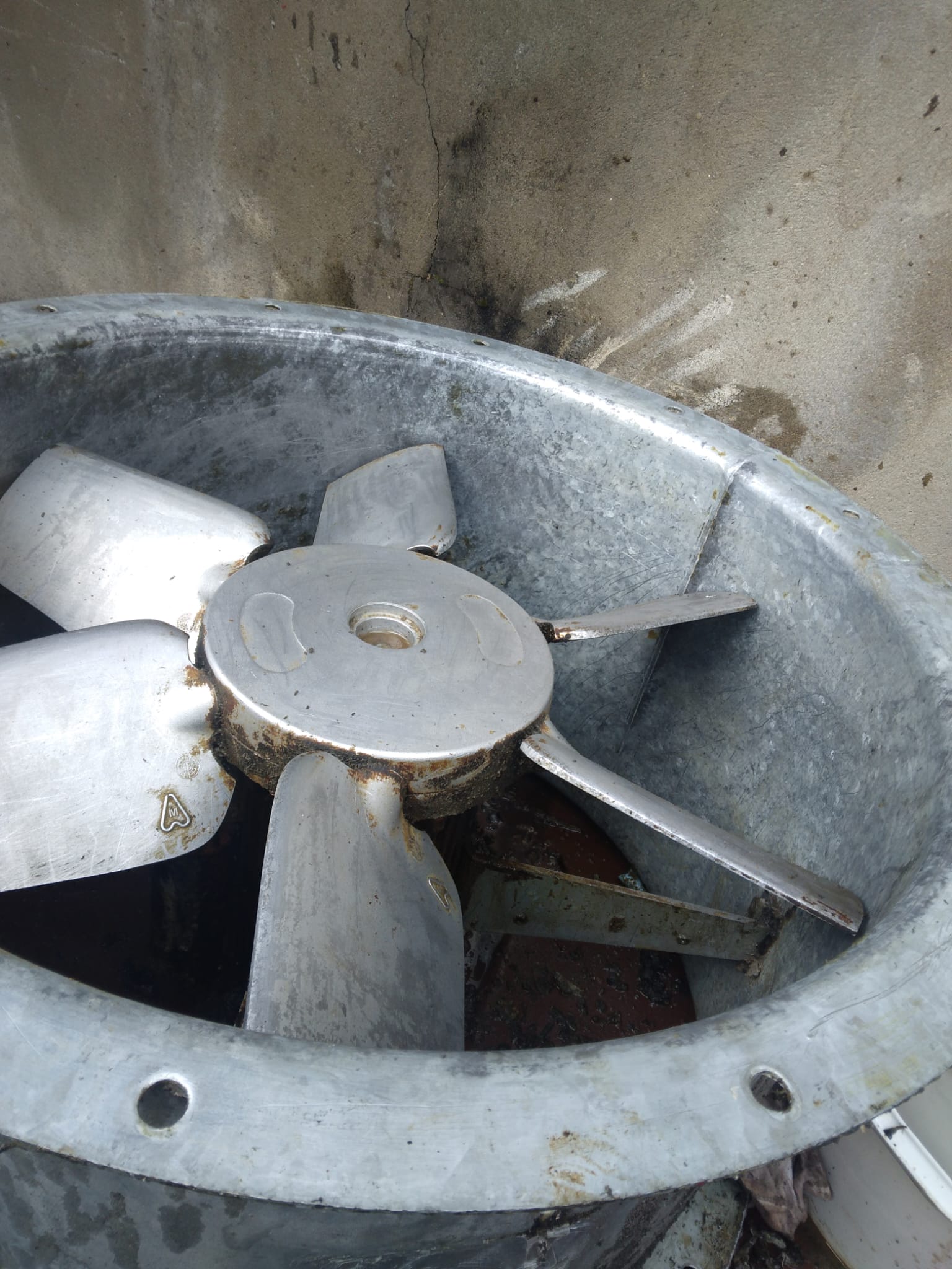 Commercial extract fan after being cleaned